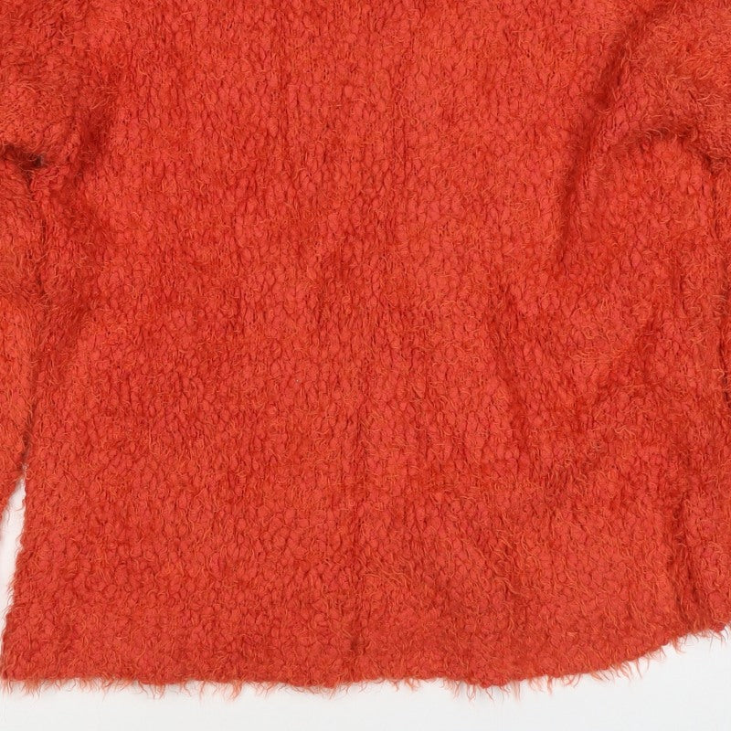 Pull&Bear Women’s Orange M Chunky Knit Crew Neck Jumper