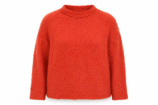 Pull&Bear Women’s Orange M Chunky Knit Crew Neck Jumper