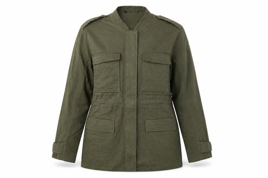 Jaeger Women Green UK 14 Military Jacket Lyocell Long Utility