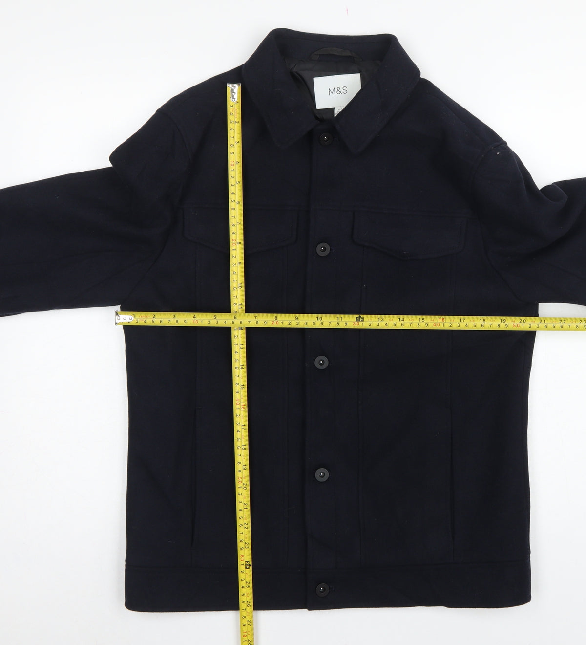 Marks and Spencer Men's Black M Basic Button Lined Jacket Pockets