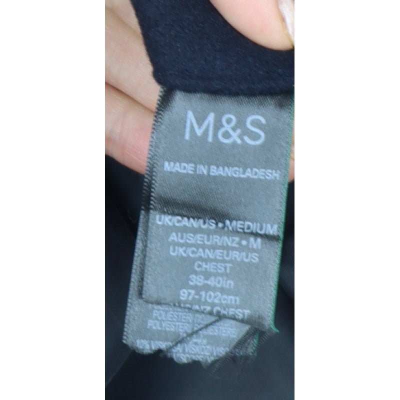 Marks and Spencer Men's Black M Basic Button Lined Jacket Pockets