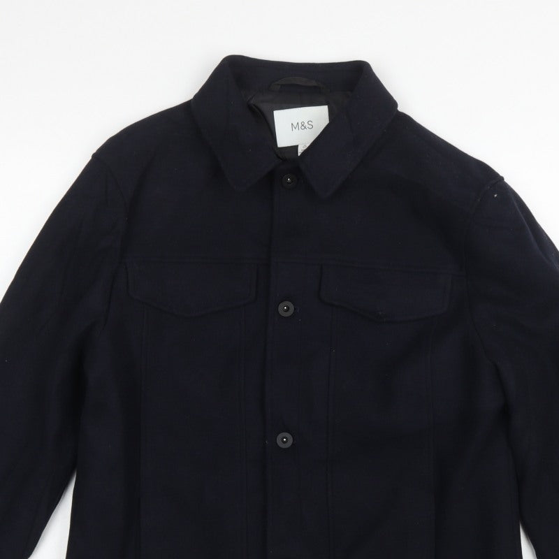 Marks and Spencer Men's Black M Basic Button Lined Jacket Pockets