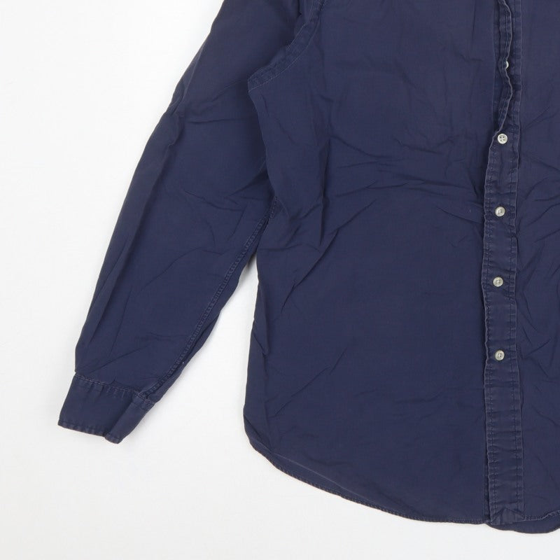 Polo Ralph Lauren Men’s Blue L Custom Fit Cotton Button-Down Shirt