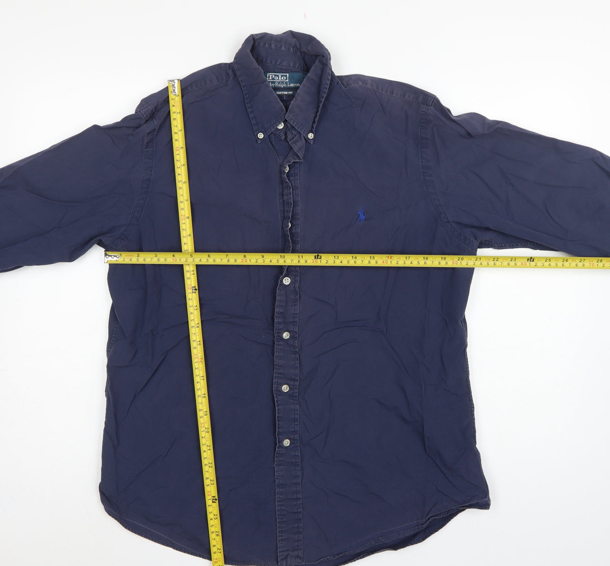Polo Ralph Lauren Men’s Blue L Custom Fit Cotton Button-Down Shirt