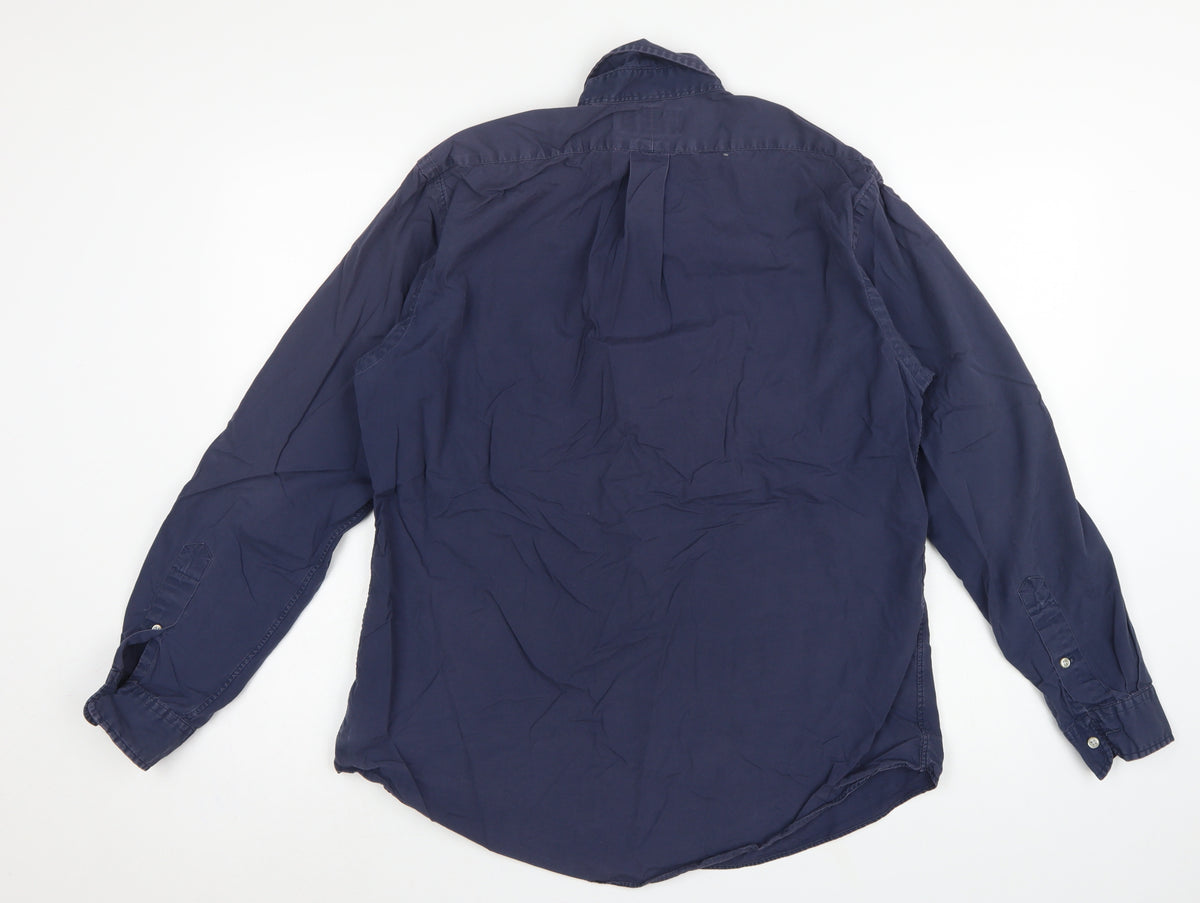 Polo Ralph Lauren Men’s Blue L Custom Fit Cotton Button-Down Shirt
