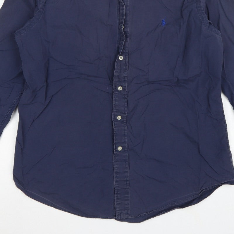 Polo Ralph Lauren Men’s Blue L Custom Fit Cotton Button-Down Shirt