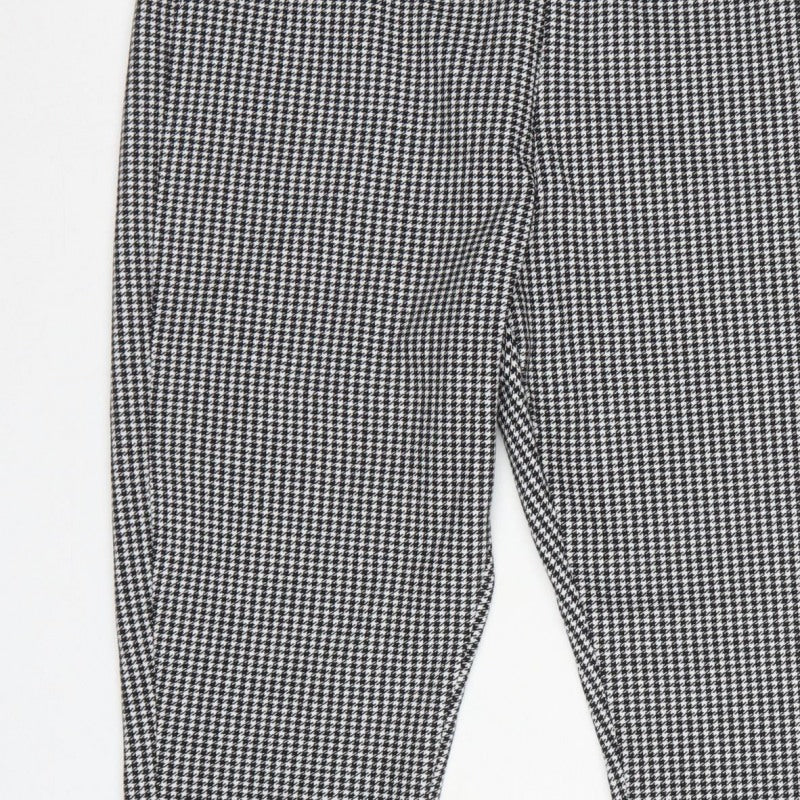 Marks & Spencer Women Black Houndstooth Stretch Leggings UK 18 Regular