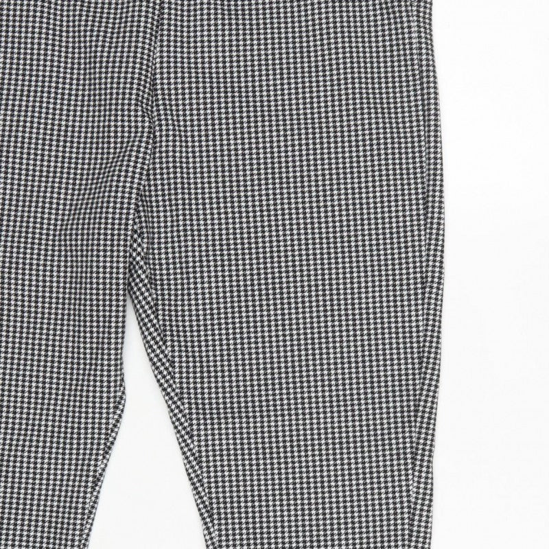 Marks & Spencer Women Black Houndstooth Stretch Leggings UK 18 Regular