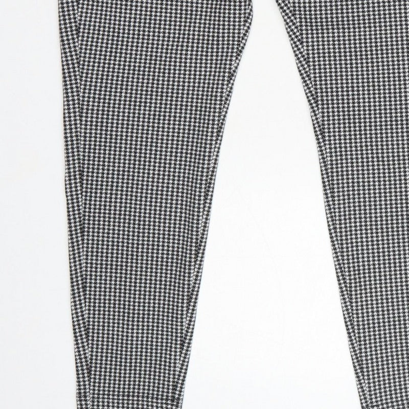 Marks & Spencer Women Black Houndstooth Stretch Leggings UK 18 Regular