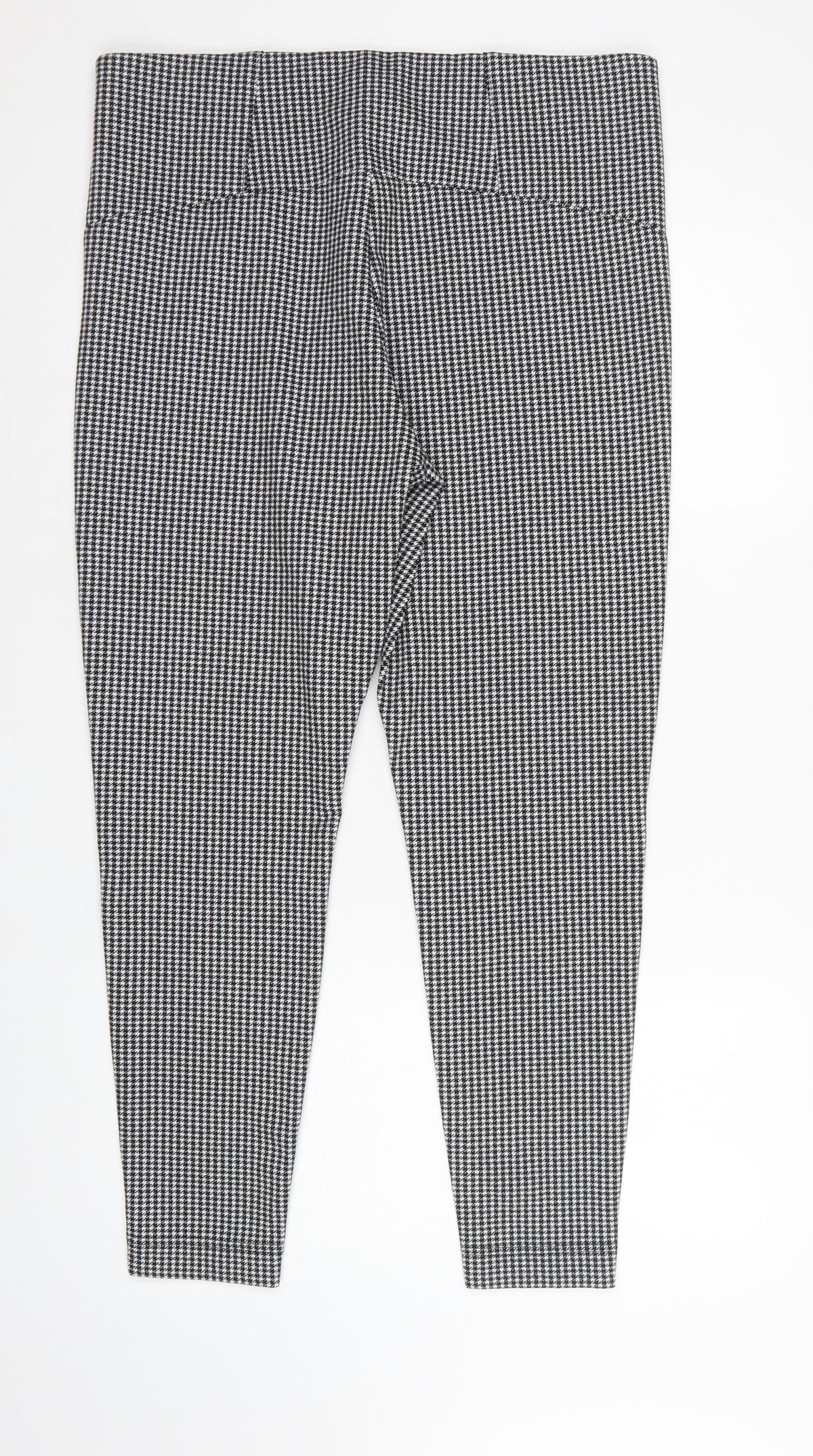 Marks & Spencer Women Black Houndstooth Stretch Leggings UK 18 Regular