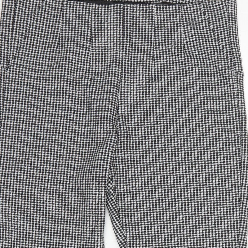 Marks & Spencer Women Black Houndstooth Stretch Leggings UK 18 Regular