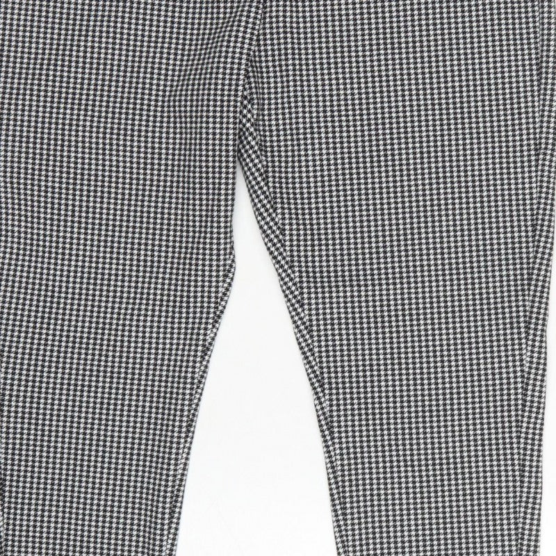 Marks & Spencer Women Black Houndstooth Stretch Leggings UK 18 Regular