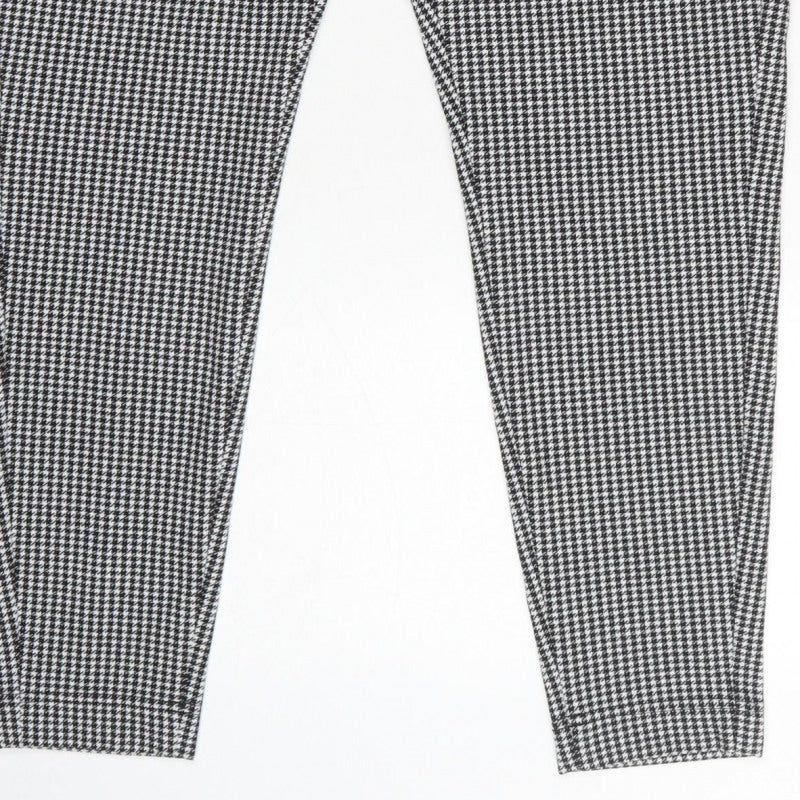 Marks & Spencer Women Black Houndstooth Stretch Leggings UK 18 Regular