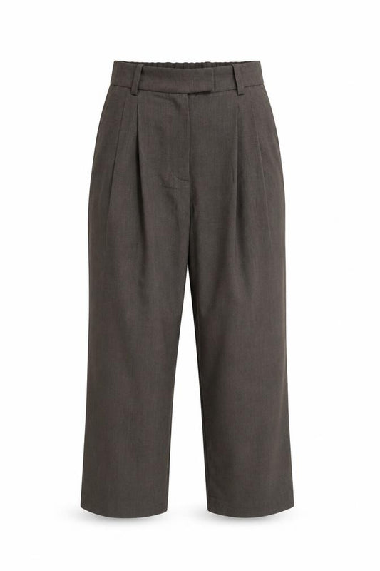 H&M Women Brown UK 4 High Rise Pleated Tapered Dress Trousers