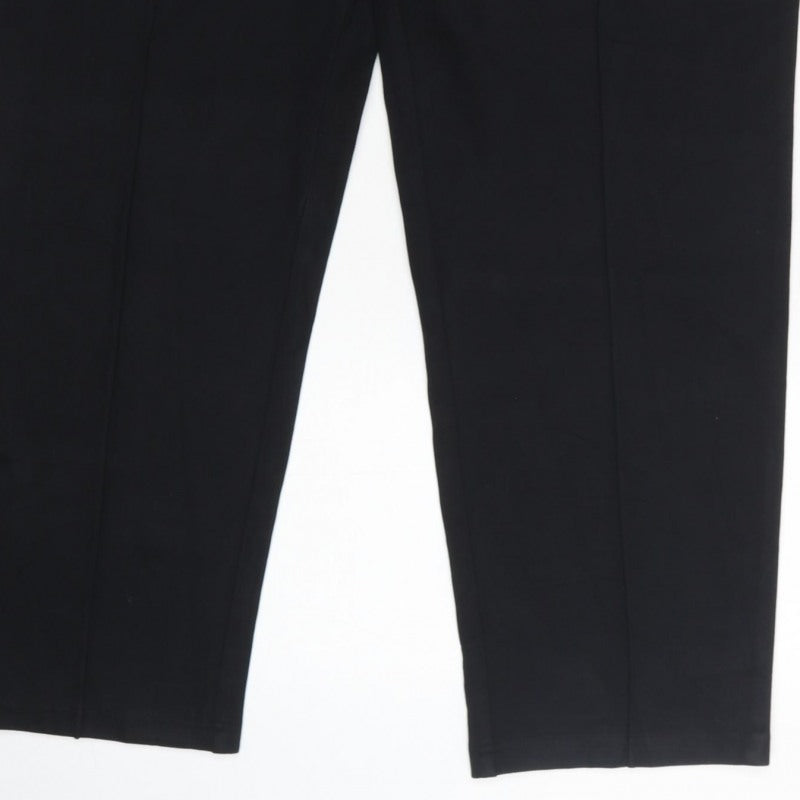 Marks & Spencer Women Black Size 20 Regular Tailored Tapered Work Trousers