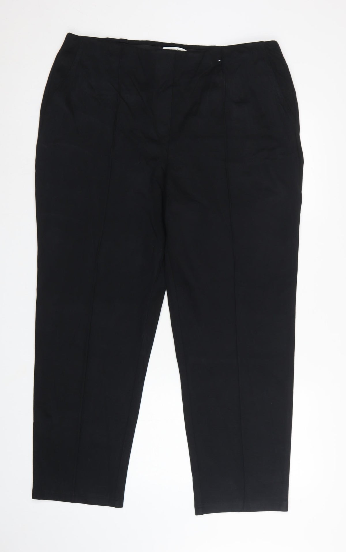 Marks & Spencer Women Black Size 20 Regular Tailored Tapered Work Trousers