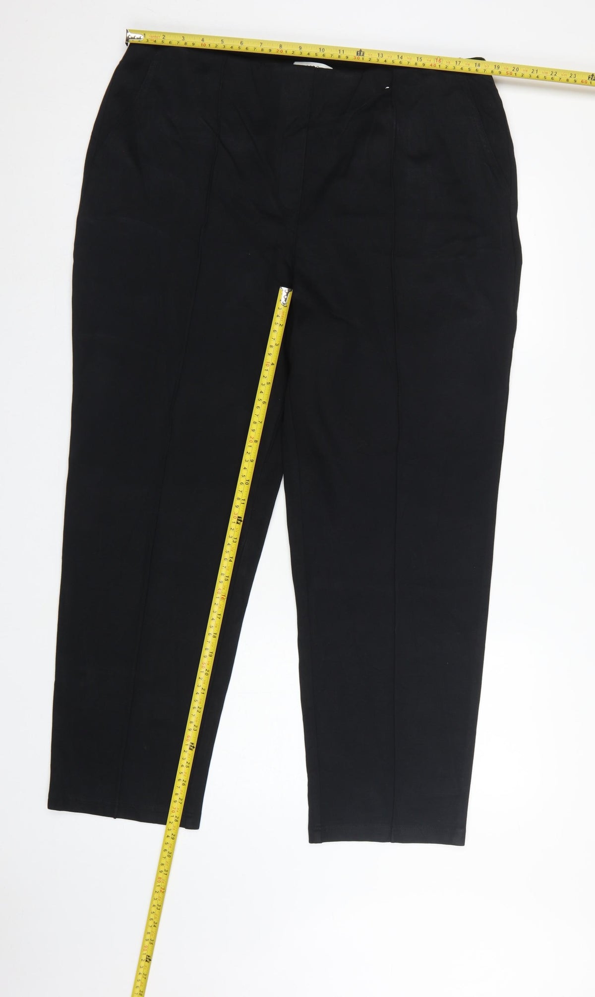 Marks & Spencer Women Black Size 20 Regular Tailored Tapered Work Trousers
