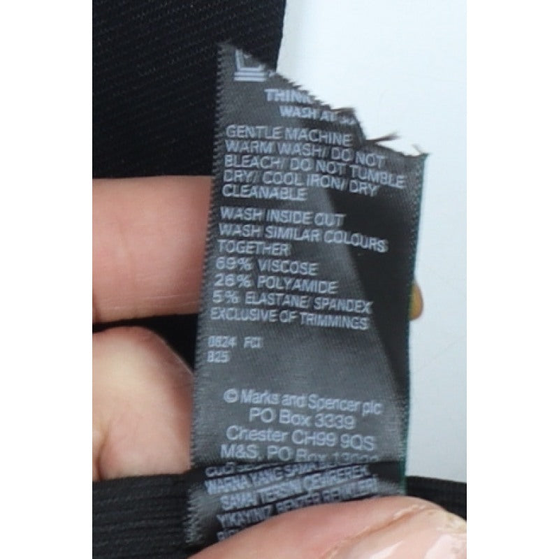Marks & Spencer Women Black Size 20 Regular Tailored Tapered Work Trousers