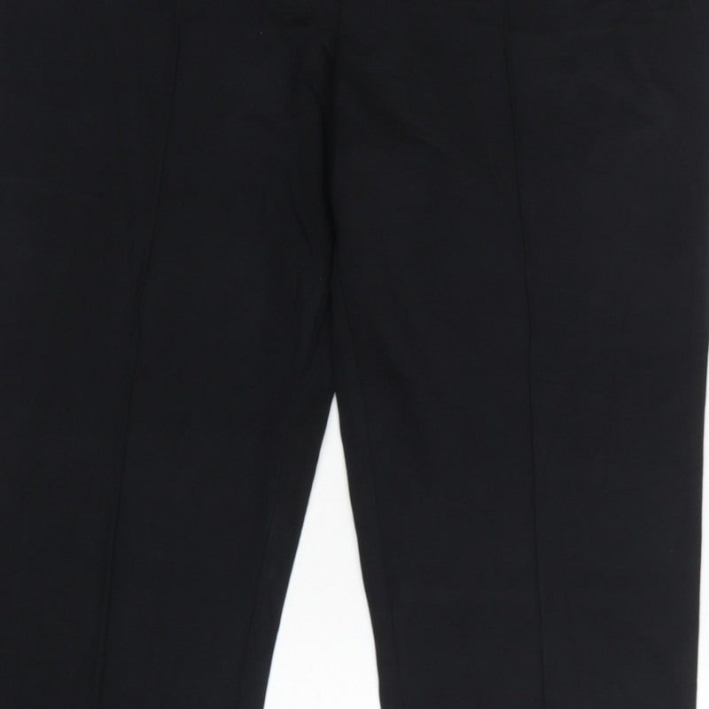 Marks & Spencer Women Black Size 20 Regular Tailored Tapered Work Trousers