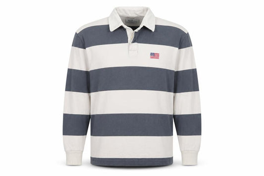 Hollister Men’s Multicoloured L Heavyweight Striped USA Rugby Polo