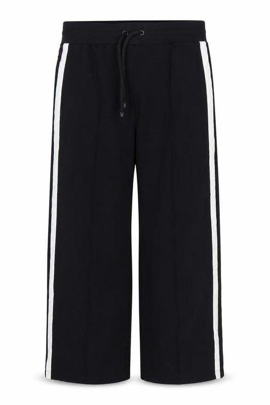 Marks and Spencer Women Black Size 16 Wide Leg Stripe Trousers