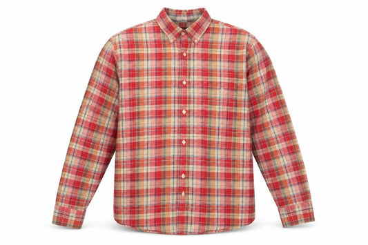 Maine New England Men’s Multicoloured L Brushed Cotton Plaid Shirt