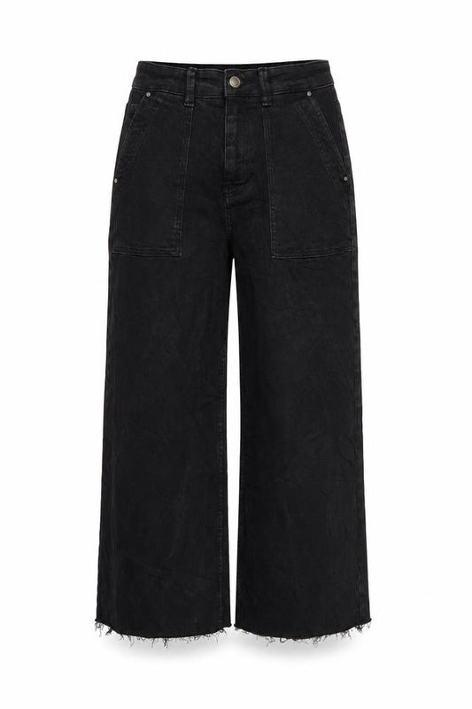 M&S Per Una Women’s Black UK 8 High Rise Wide-Leg Jeans