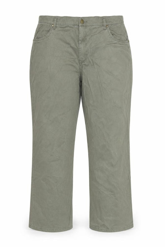 Marks and Spencer Women Khaki UK 18 Straight Leg Trousers