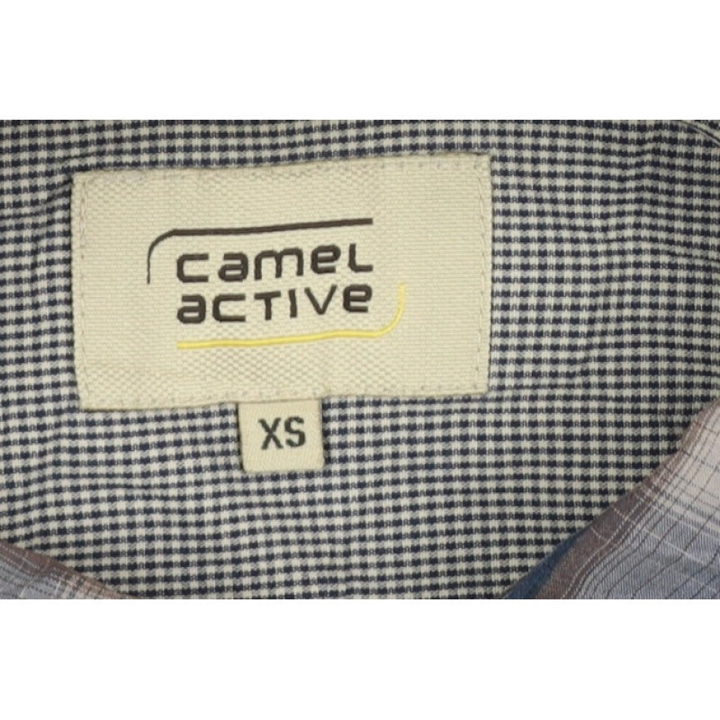 Camel Active Men's Blue XS Plaid Button-Down Long Sleeve Shirt