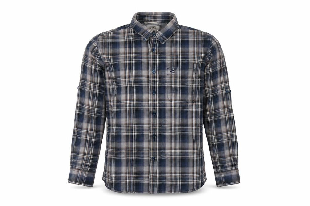 Camel Active Men's Blue XS Plaid Button-Down Long Sleeve Shirt