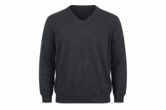 Marks and Spencer Men's Black XL V-Neck Pure Cotton Pullover Jumper
