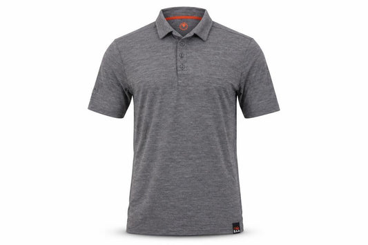 ISOBaa Mens Grey Merino Wool Polo Shirt M Short Sleeve Golf