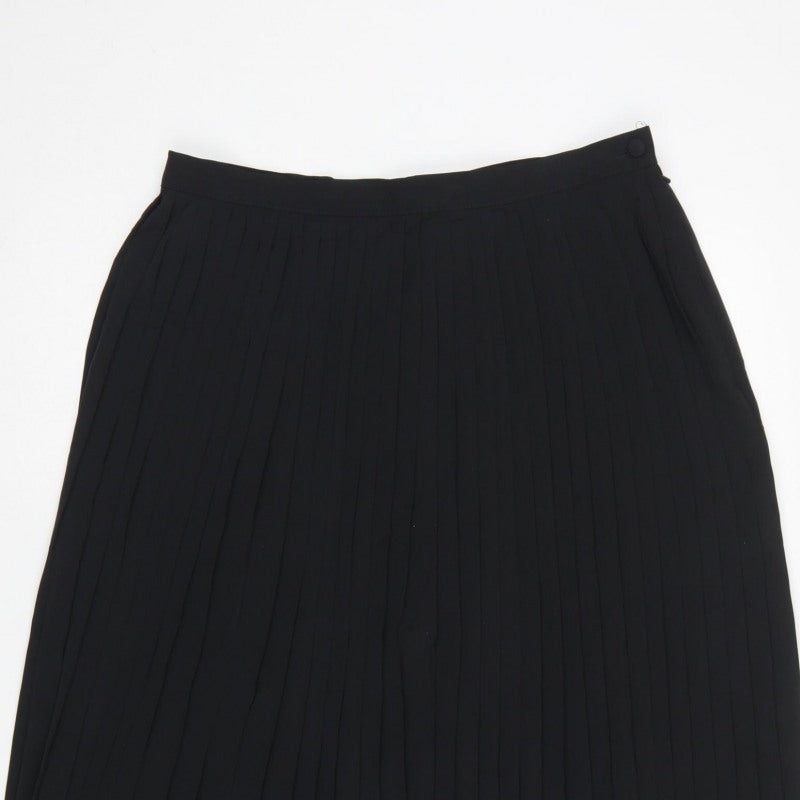 Next Women Black Size 16 Long Pleated A-Line Skirt