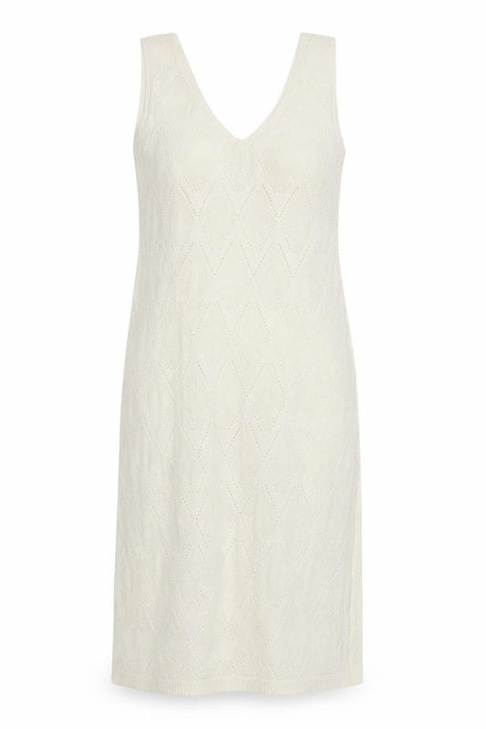Marks & Spencer Women Ivory M Knit Argyle V-Neck Long Jumper Dress