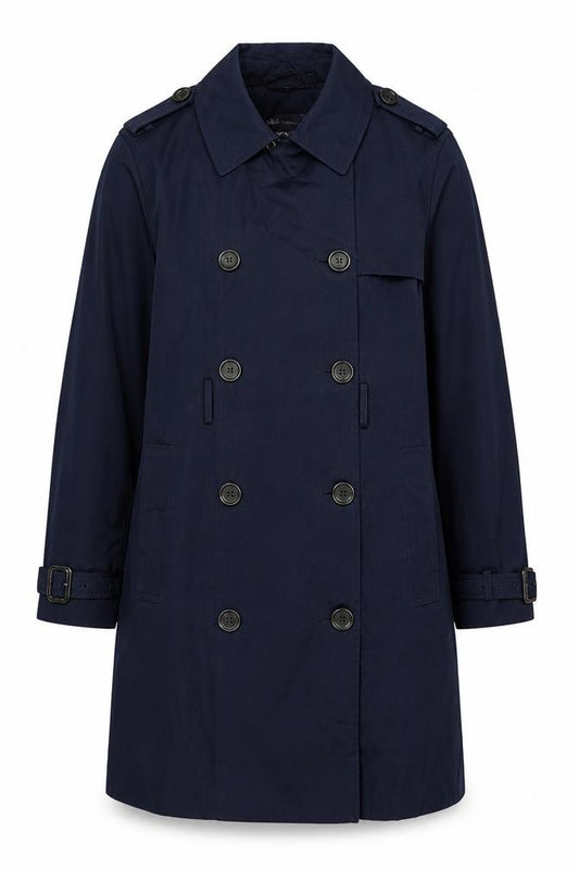 Marks and Spencer Women Blue UK 20 Long Double-Breasted Trench Coat