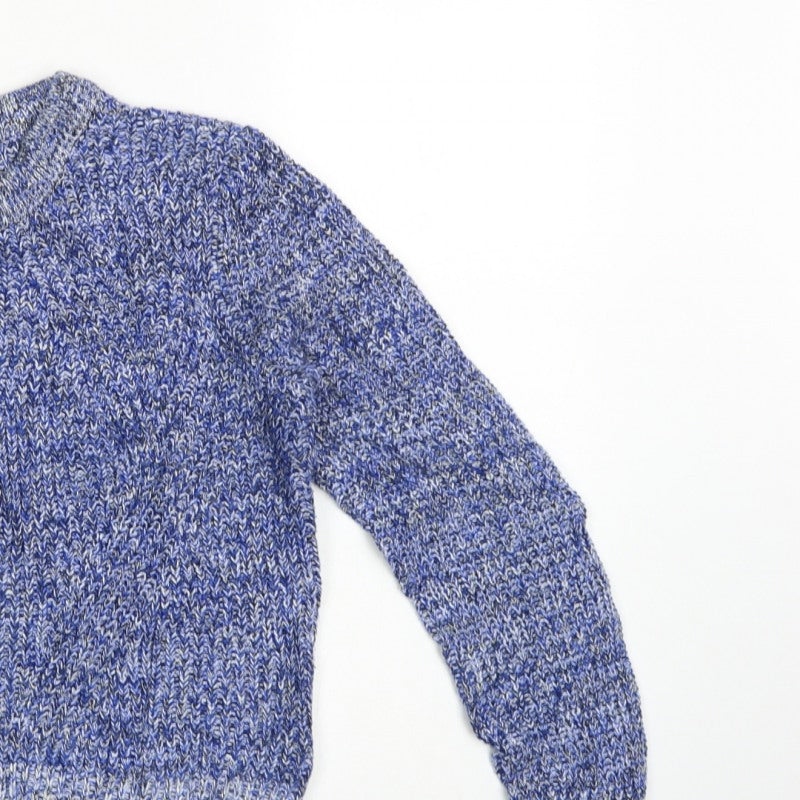 H&M Women Blue S Chunky Knit Crew Neck Pullover Jumper