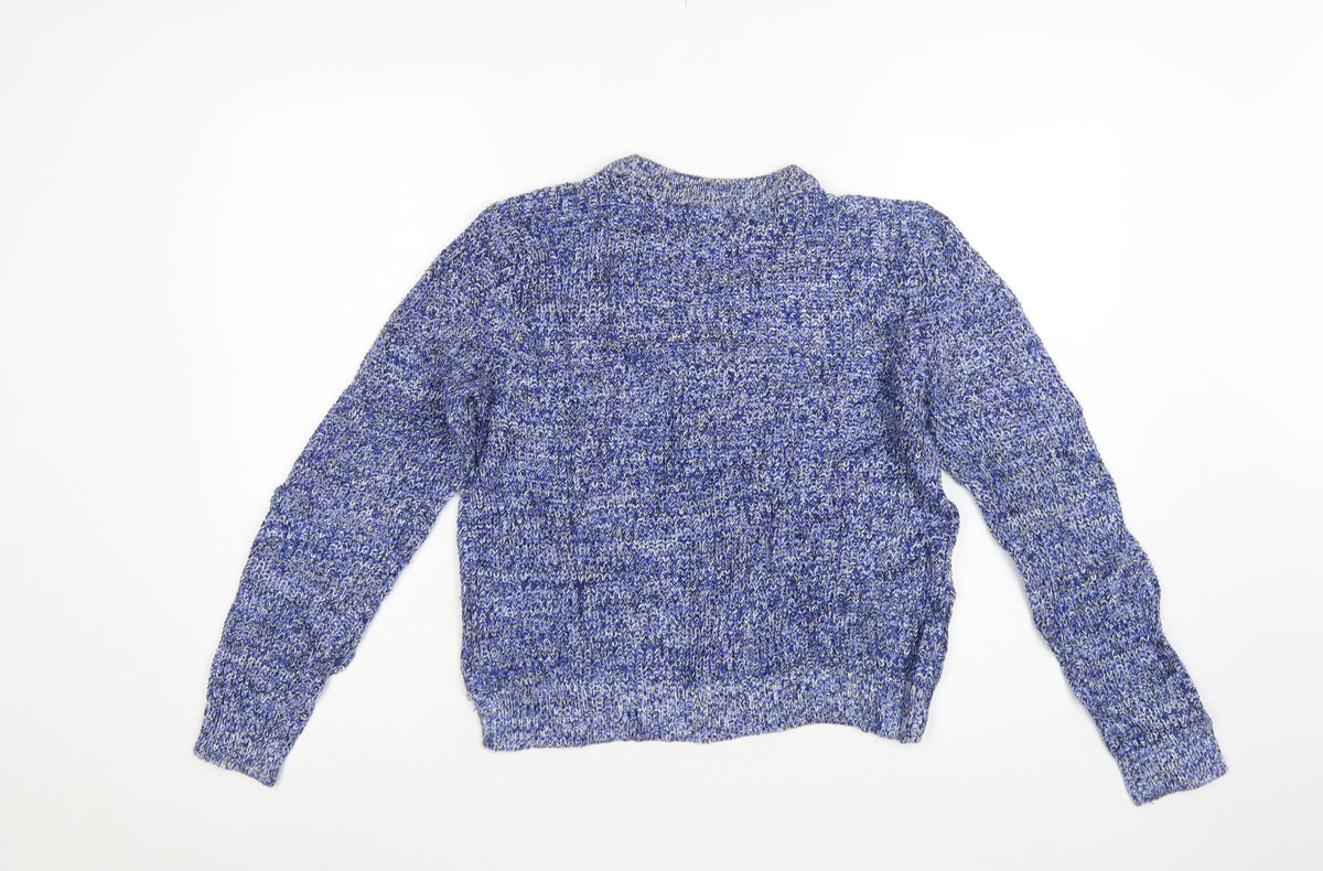 H&M Women Blue S Chunky Knit Crew Neck Pullover Jumper