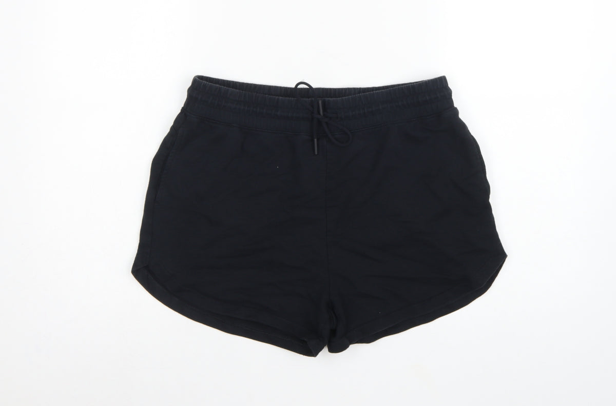 Gymshark Women’s Black M Sweat Shorts Drawstring Pockets Gym Training