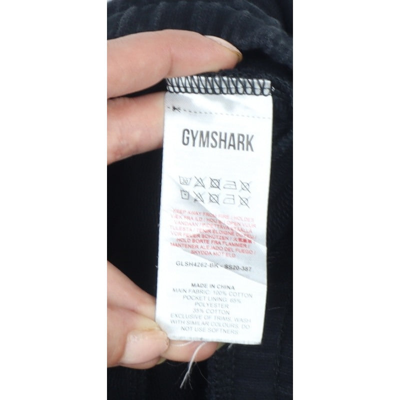 Gymshark Women’s Black M Sweat Shorts Drawstring Pockets Gym Training