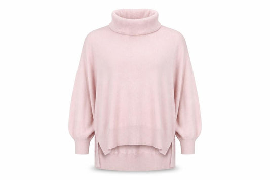 Phase Eight Women Pink M Roll Neck Relaxed Knit Pullover Jumper