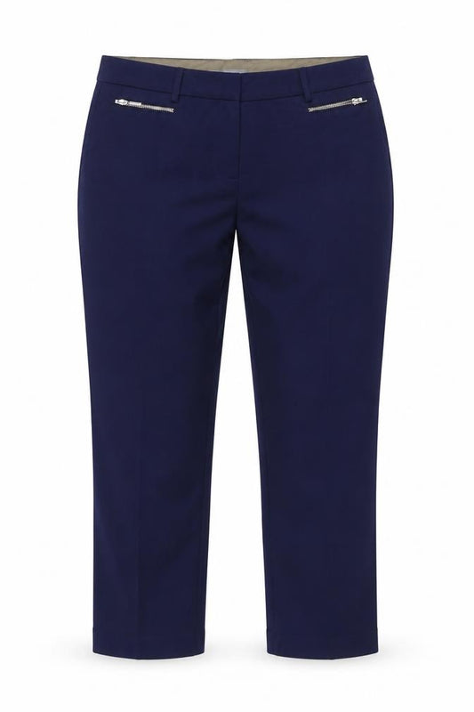 Marks and Spencer Women's Blue UK 14 Straight Zip Pocket Trousers