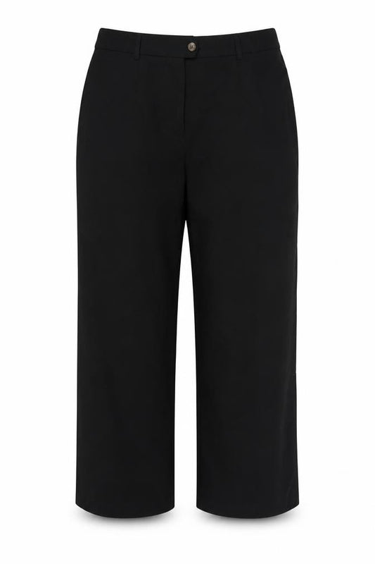 Marks & Spencer Women Black UK 18 Wide-Leg Tailored Trousers