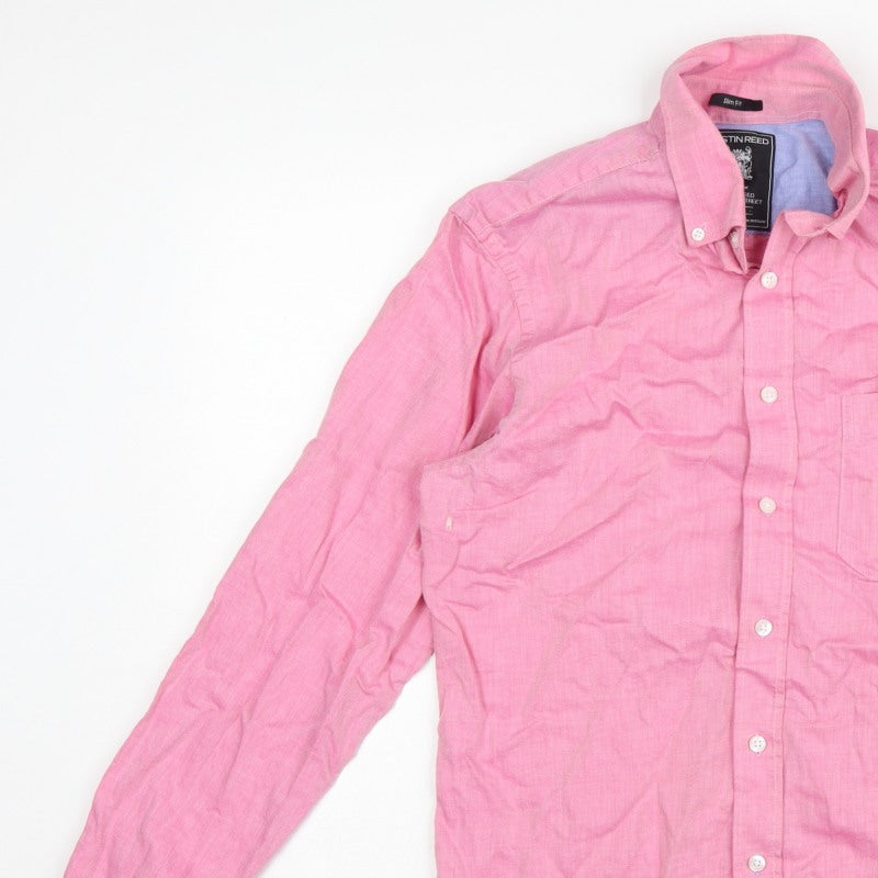 Austin Reed Men’s Pink M Slim Fit Cotton Button-Down Shirt