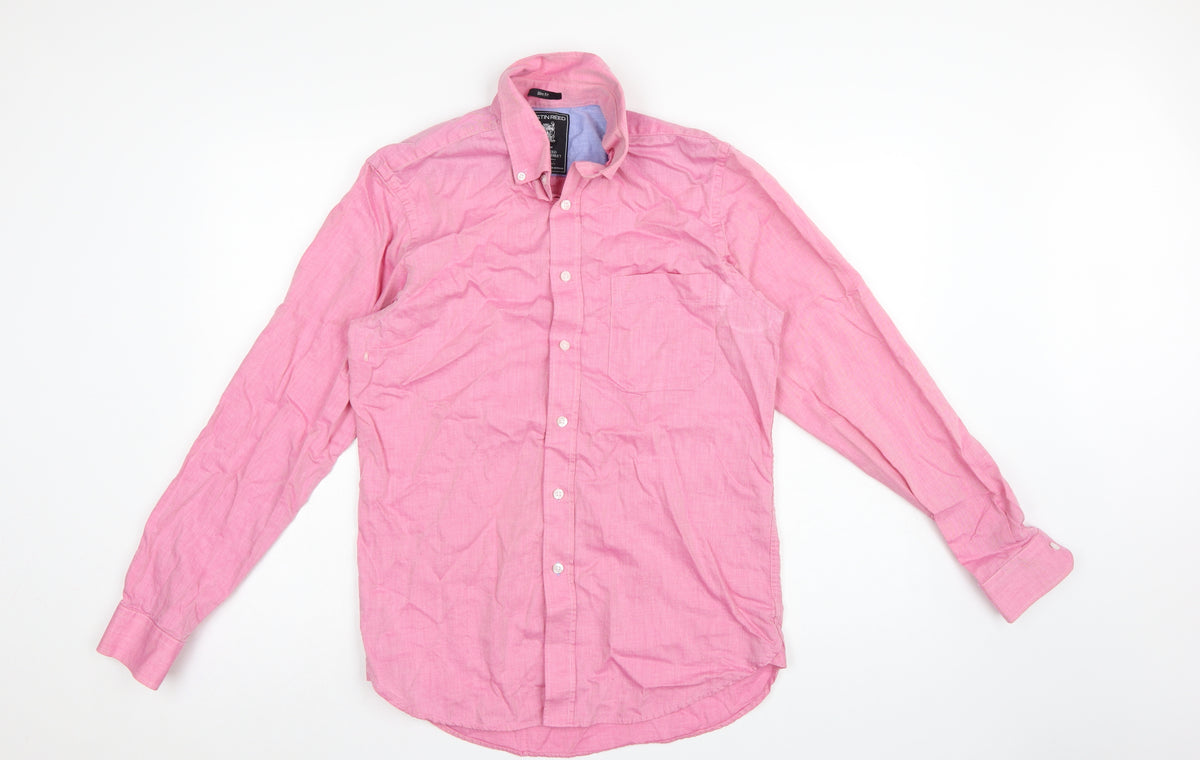 Austin Reed Men’s Pink M Slim Fit Cotton Button-Down Shirt