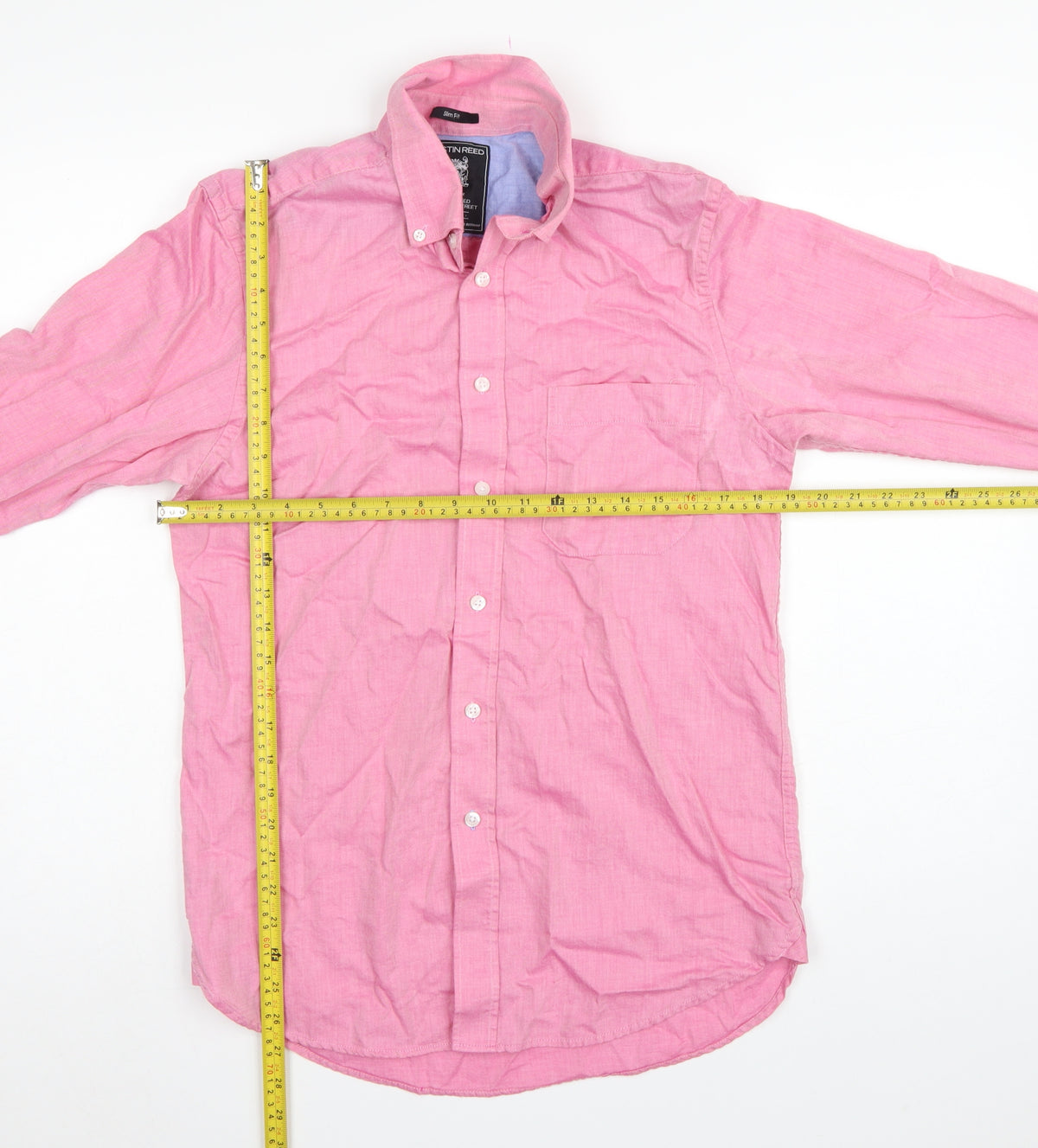 Austin Reed Men’s Pink M Slim Fit Cotton Button-Down Shirt