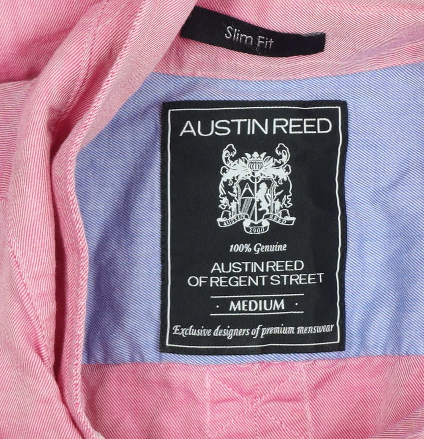 Austin Reed Men’s Pink M Slim Fit Cotton Button-Down Shirt