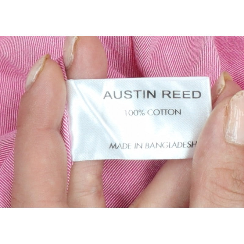 Austin Reed Men’s Pink M Slim Fit Cotton Button-Down Shirt