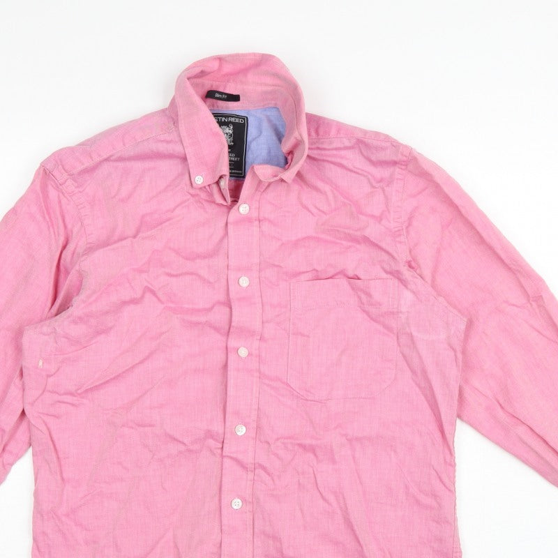 Austin Reed Men’s Pink M Slim Fit Cotton Button-Down Shirt