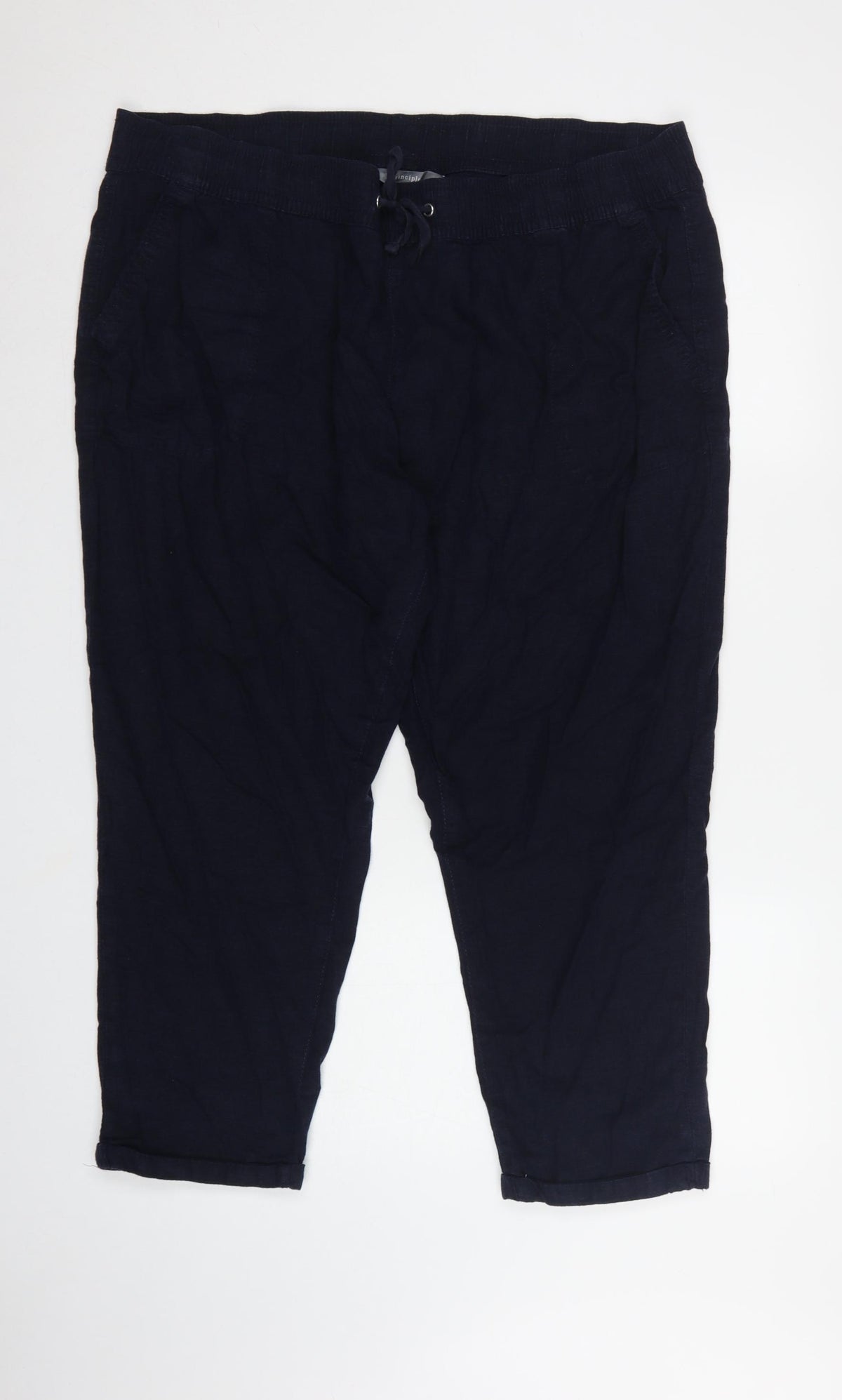 Principles Women Blue Size 18 Tapered Drawstring Jogger Trousers
