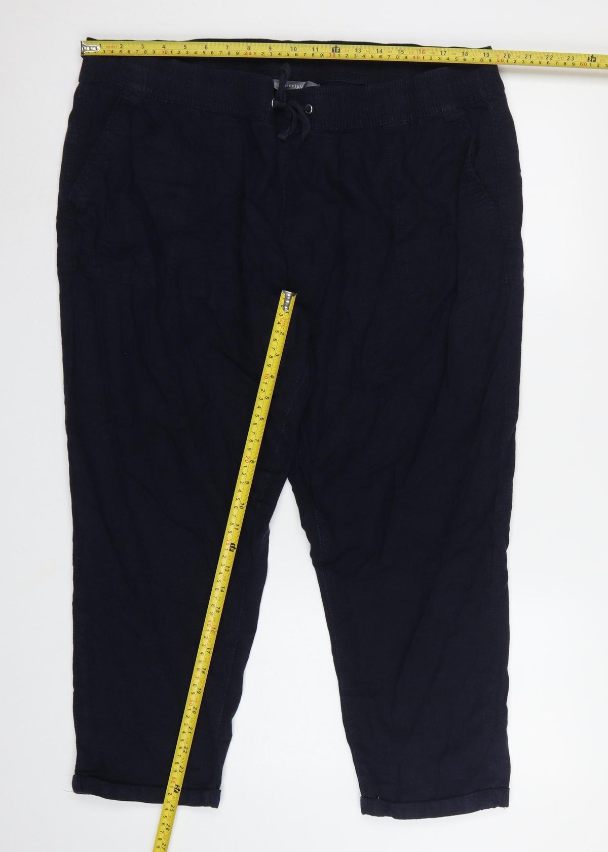 Principles Women Blue Size 18 Tapered Drawstring Jogger Trousers